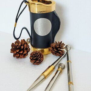 Things Remembered Golf Bag Pen/Pencil Holder with Gold Colored Rim